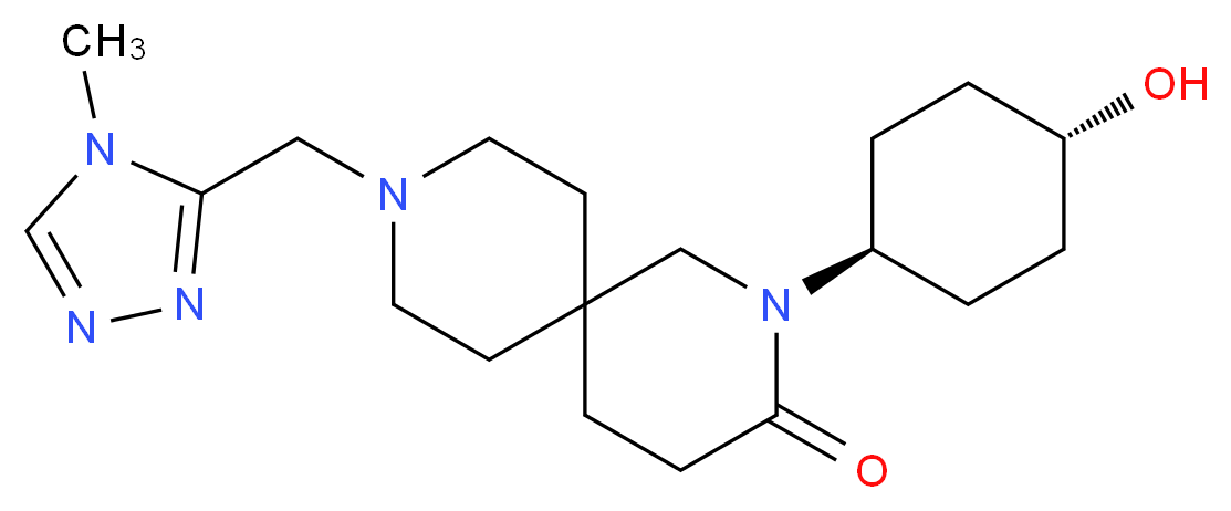 2-(trans-4-hydroxycyclohexyl)-9-[(4-methyl-4H-1,2,4-triazol-3-yl)methyl]-2,9-diazaspiro[5.5]undecan-3-one_Molecular_structure_CAS_)