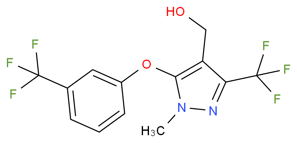 {1-Methyl-3-(trifluoromethyl)-5-[3-(trifluoro-methyl)phenoxy]-1H-pyrazol-4-yl}methanol_Molecular_structure_CAS_)