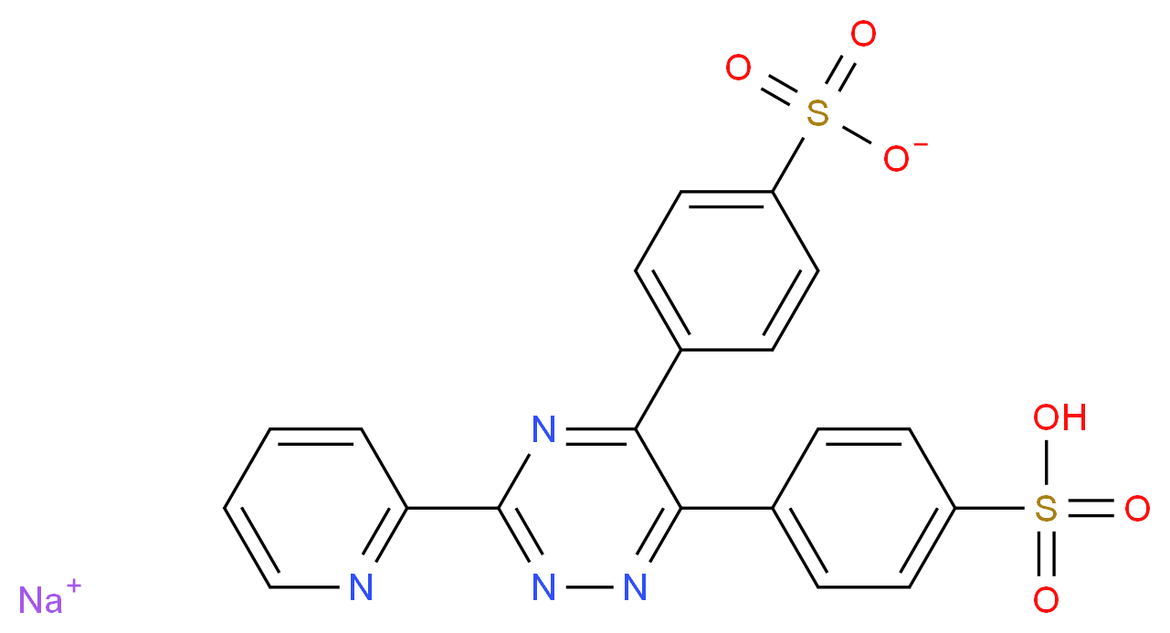 3-(&alpha;-PYRIDYL)-5,6-DIPHENYL-1,2,4-TRIAZINE-p,p'-DISULFONIC ACID MONOSODIUM SALT_Molecular_structure_CAS_69898-45-9)