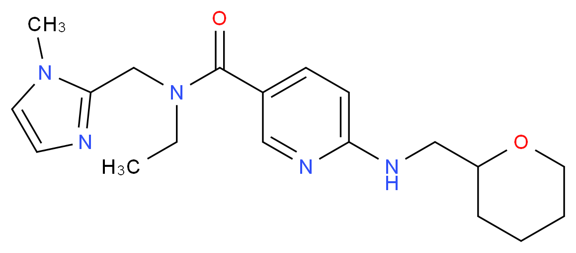 N-ethyl-N-[(1-methyl-1H-imidazol-2-yl)methyl]-6-[(tetrahydro-2H-pyran-2-ylmethyl)amino]nicotinamide_Molecular_structure_CAS_)