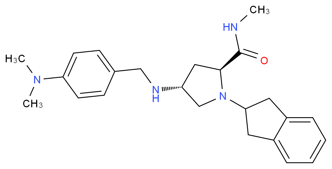 (4R)-1-(2,3-dihydro-1H-inden-2-yl)-4-{[4-(dimethylamino)benzyl]amino}-N-methyl-L-prolinamide_Molecular_structure_CAS_)