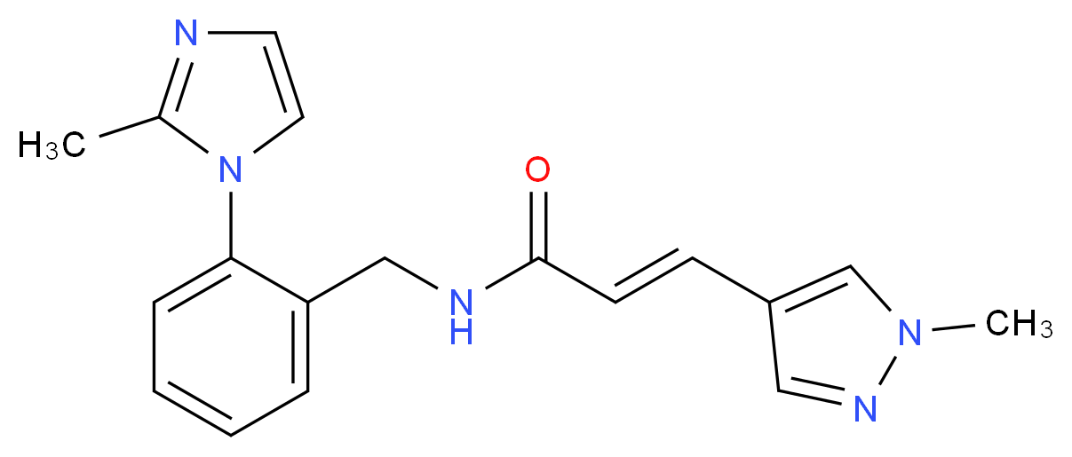 (2E)-N-[2-(2-methyl-1H-imidazol-1-yl)benzyl]-3-(1-methyl-1H-pyrazol-4-yl)acrylamide_Molecular_structure_CAS_)