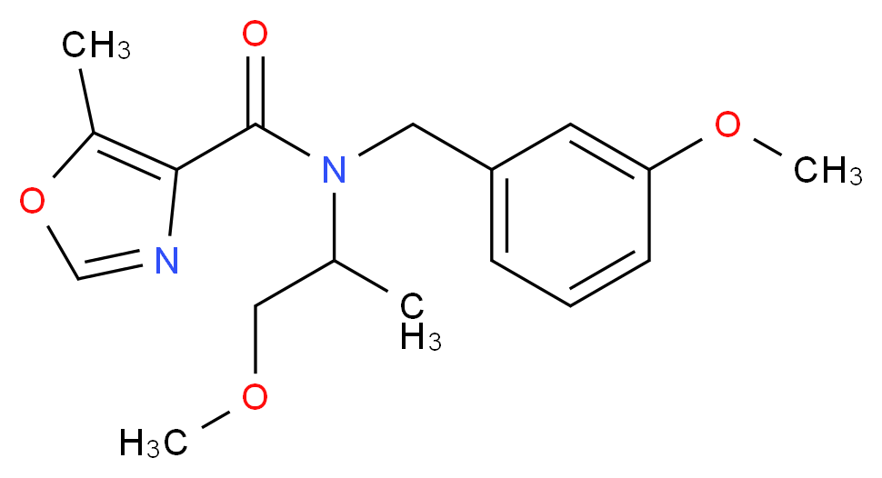 N-(3-methoxybenzyl)-N-(2-methoxy-1-methylethyl)-5-methyl-1,3-oxazole-4-carboxamide_Molecular_structure_CAS_)