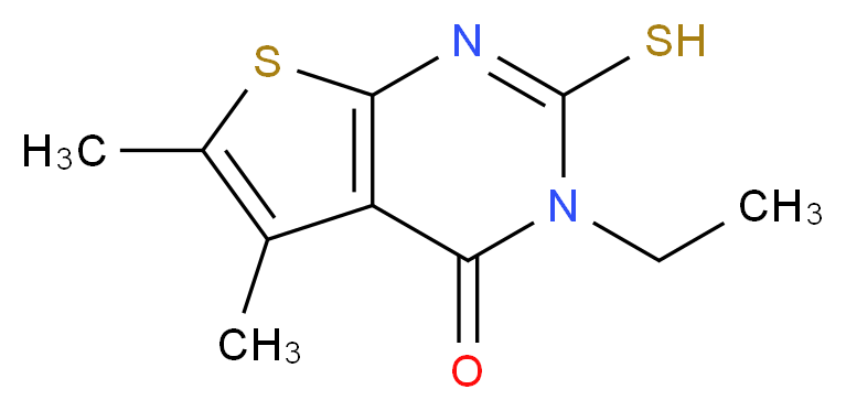 3-Ethyl-2-mercapto-5,6-dimethyl-3H-thieno-[2,3-d]pyrimidin-4-one_Molecular_structure_CAS_)