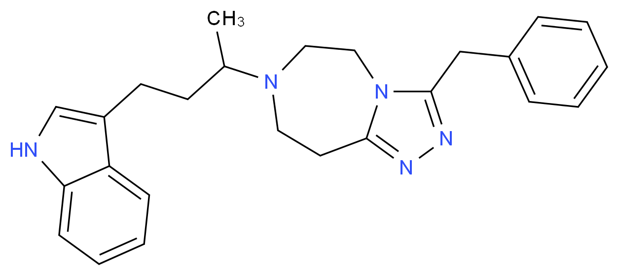 3-benzyl-7-[3-(1H-indol-3-yl)-1-methylpropyl]-6,7,8,9-tetrahydro-5H-[1,2,4]triazolo[4,3-d][1,4]diazepine_Molecular_structure_CAS_)