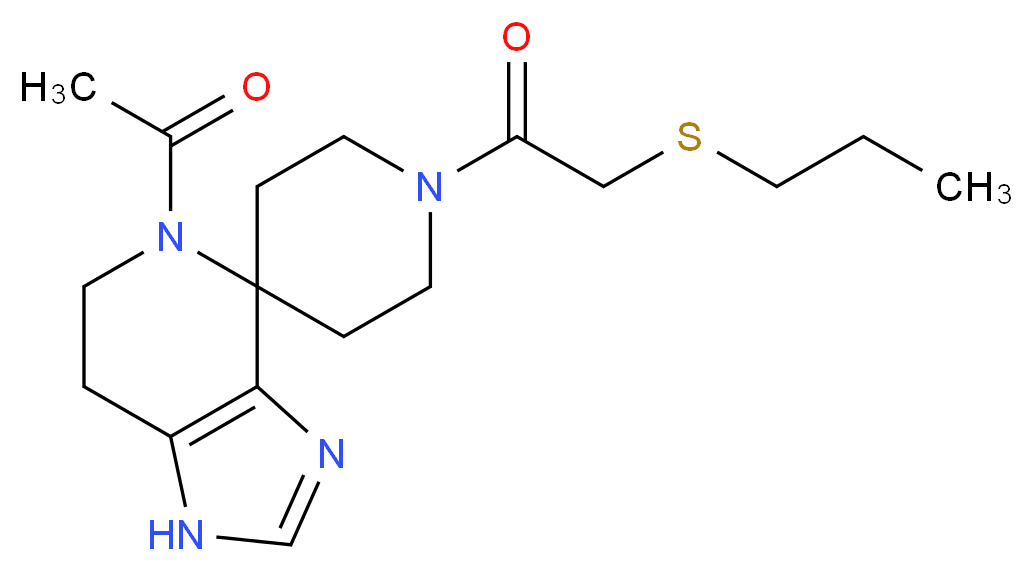 5-acetyl-1'-[(propylthio)acetyl]-1,5,6,7-tetrahydrospiro[imidazo[4,5-c]pyridine-4,4'-piperidine]_Molecular_structure_CAS_)