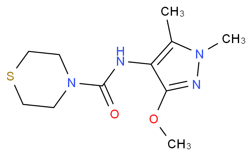 N-(3-methoxy-1,5-dimethyl-1H-pyrazol-4-yl)thiomorpholine-4-carboxamide_Molecular_structure_CAS_)