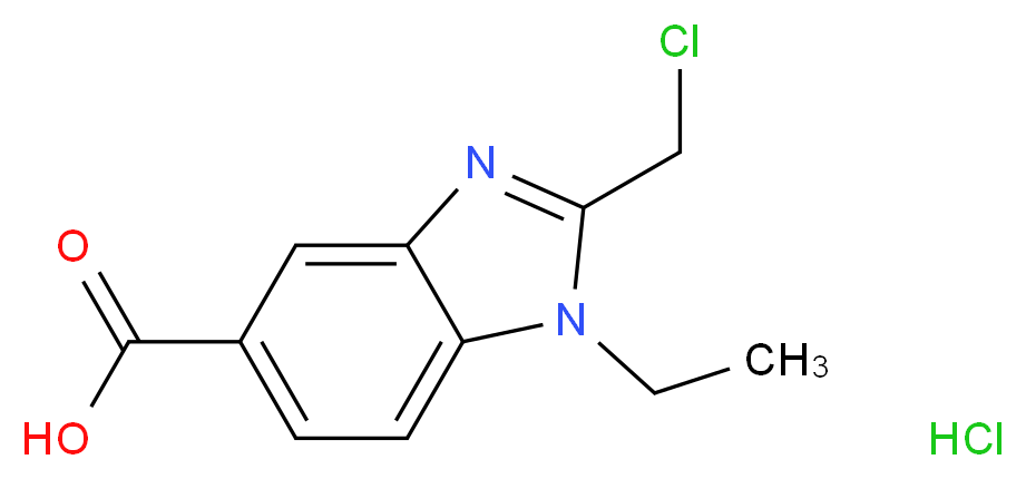 2-(chloromethyl)-1-ethyl-1H-benzimidazole-5-carboxylic acid hydrochloride_Molecular_structure_CAS_)