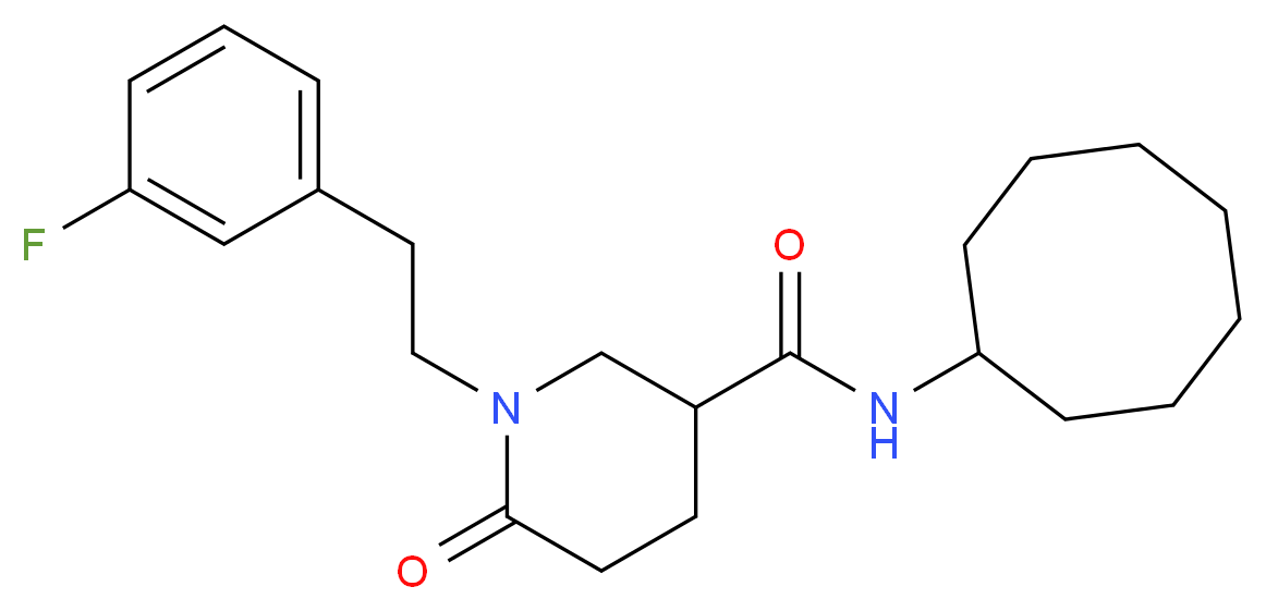 N-cyclooctyl-1-[2-(3-fluorophenyl)ethyl]-6-oxo-3-piperidinecarboxamide_Molecular_structure_CAS_)