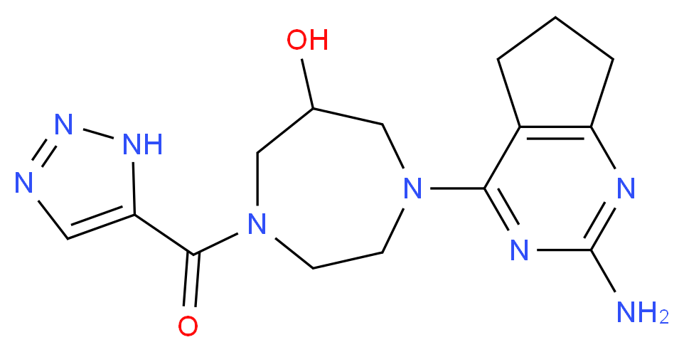 1-(2-amino-6,7-dihydro-5H-cyclopenta[d]pyrimidin-4-yl)-4-(1H-1,2,3-triazol-5-ylcarbonyl)-1,4-diazepan-6-ol_Molecular_structure_CAS_)
