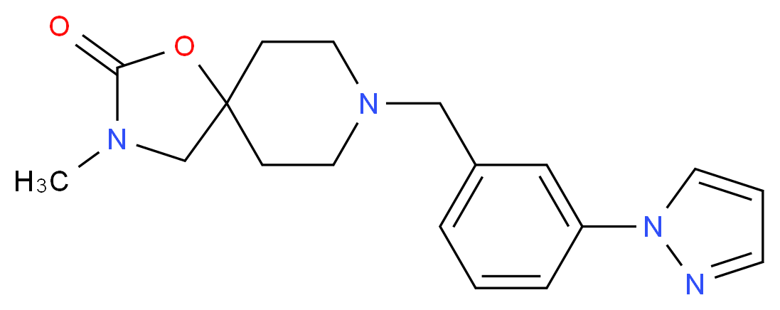 3-methyl-8-[3-(1H-pyrazol-1-yl)benzyl]-1-oxa-3,8-diazaspiro[4.5]decan-2-one_Molecular_structure_CAS_)