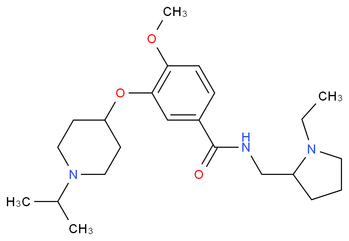 N-[(1-ethyl-2-pyrrolidinyl)methyl]-3-[(1-isopropyl-4-piperidinyl)oxy]-4-methoxybenzamide_Molecular_structure_CAS_)