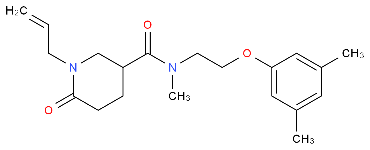 1-allyl-N-[2-(3,5-dimethylphenoxy)ethyl]-N-methyl-6-oxopiperidine-3-carboxamide_Molecular_structure_CAS_)