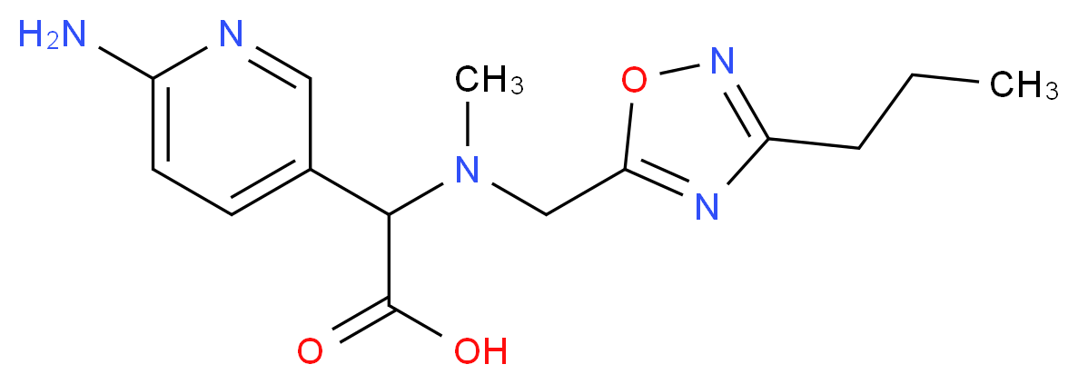 (6-aminopyridin-3-yl){methyl[(3-propyl-1,2,4-oxadiazol-5-yl)methyl]amino}acetic acid_Molecular_structure_CAS_)