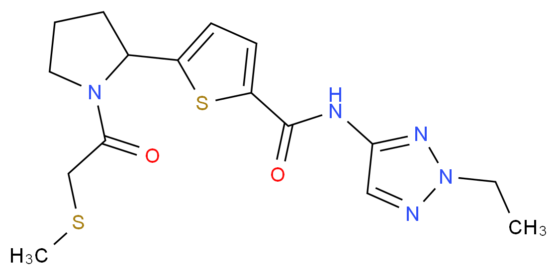 N-(2-ethyl-2H-1,2,3-triazol-4-yl)-5-{1-[(methylthio)acetyl]-2-pyrrolidinyl}-2-thiophenecarboxamide_Molecular_structure_CAS_)