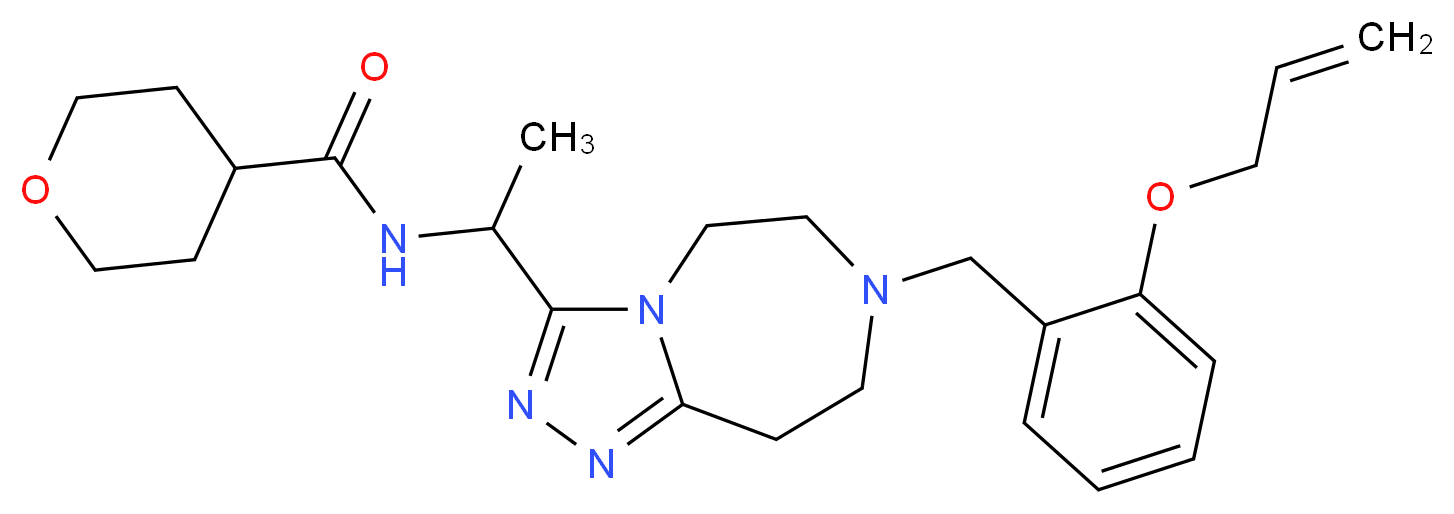N-(1-{7-[2-(allyloxy)benzyl]-6,7,8,9-tetrahydro-5H-[1,2,4]triazolo[4,3-d][1,4]diazepin-3-yl}ethyl)tetrahydro-2H-pyran-4-carboxamide_Molecular_structure_CAS_)