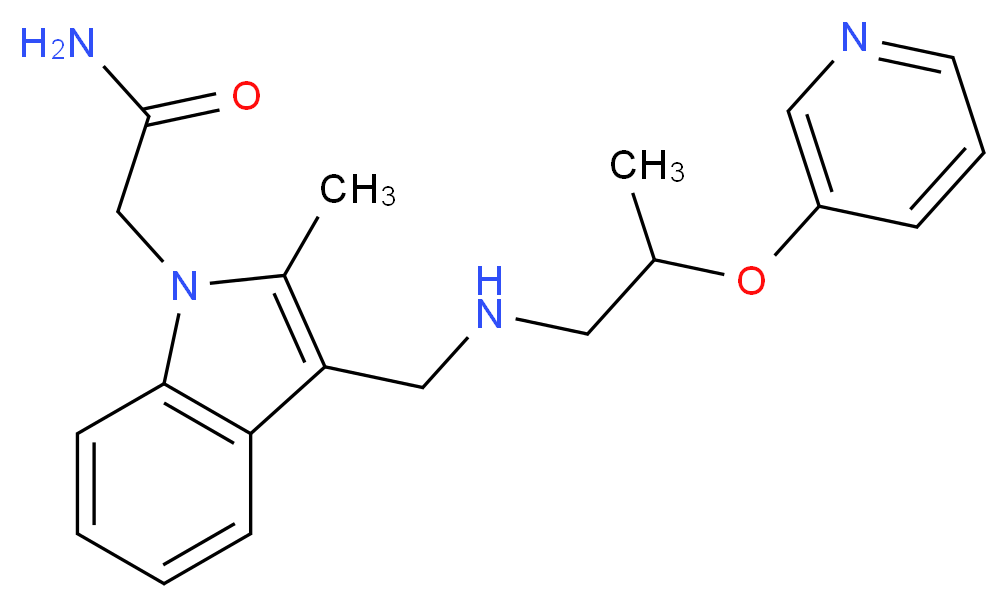 2-[2-methyl-3-({[2-(pyridin-3-yloxy)propyl]amino}methyl)-1H-indol-1-yl]acetamide_Molecular_structure_CAS_)