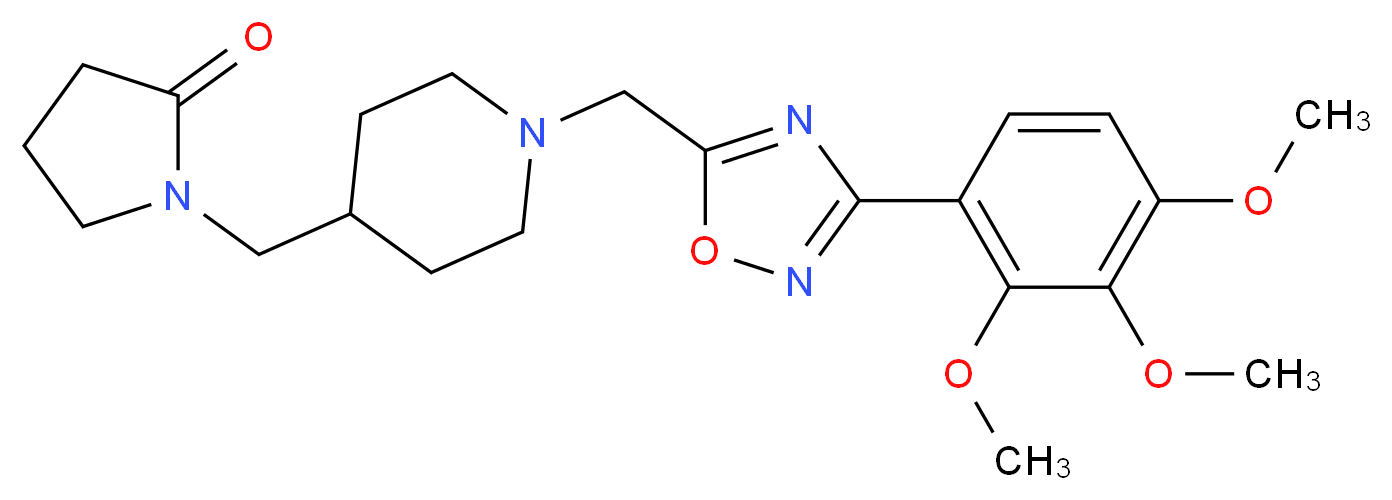 1-[(1-{[3-(2,3,4-trimethoxyphenyl)-1,2,4-oxadiazol-5-yl]methyl}-4-piperidinyl)methyl]-2-pyrrolidinone_Molecular_structure_CAS_)