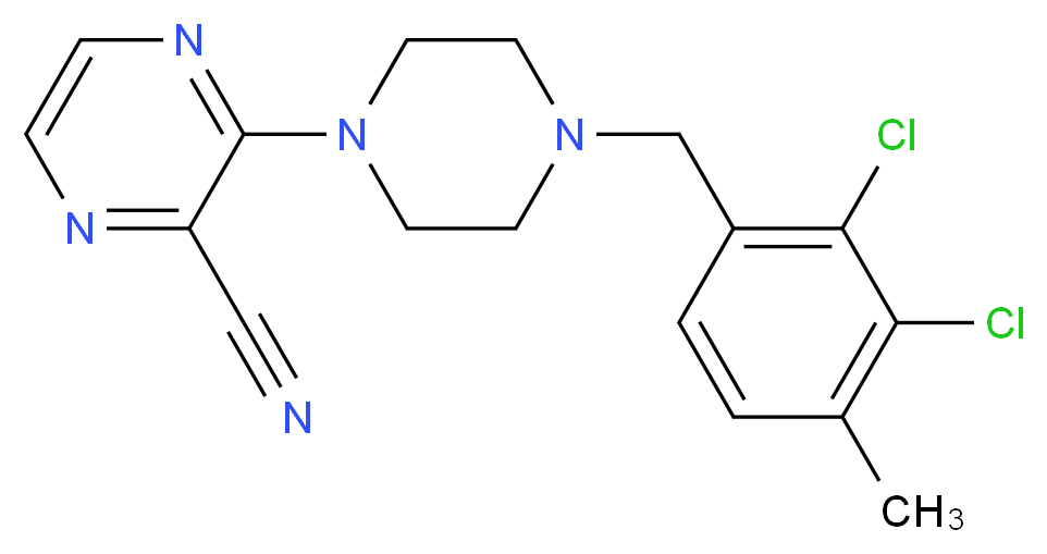 3-[4-(2,3-dichloro-4-methylbenzyl)piperazin-1-yl]pyrazine-2-carbonitrile_Molecular_structure_CAS_)