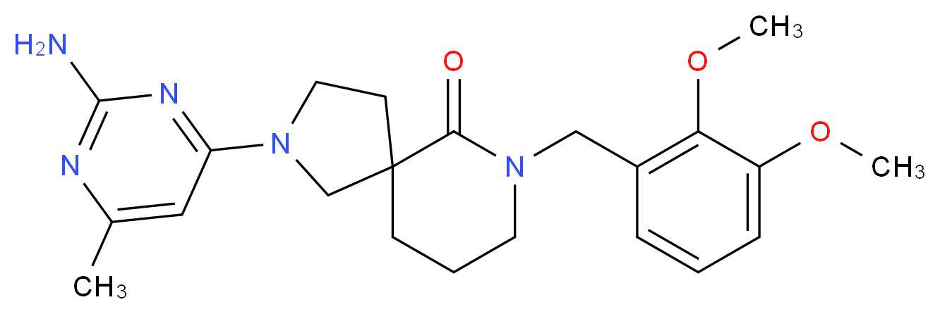 2-(2-amino-6-methyl-4-pyrimidinyl)-7-(2,3-dimethoxybenzyl)-2,7-diazaspiro[4.5]decan-6-one_Molecular_structure_CAS_)
