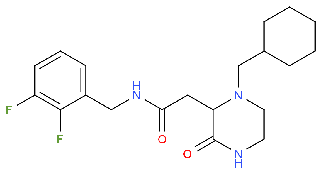 2-[1-(cyclohexylmethyl)-3-oxo-2-piperazinyl]-N-(2,3-difluorobenzyl)acetamide_Molecular_structure_CAS_)