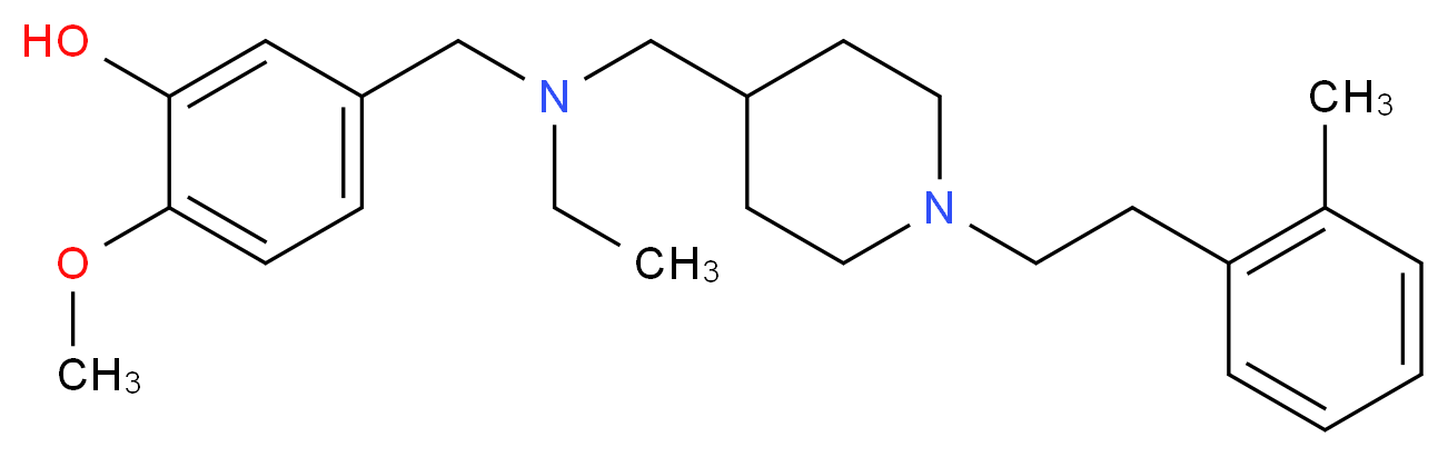 5-{[ethyl({1-[2-(2-methylphenyl)ethyl]-4-piperidinyl}methyl)amino]methyl}-2-methoxyphenol_Molecular_structure_CAS_)