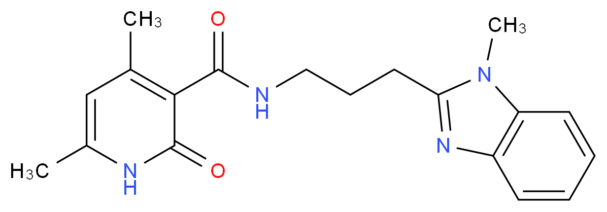4,6-dimethyl-N-[3-(1-methyl-1H-benzimidazol-2-yl)propyl]-2-oxo-1,2-dihydropyridine-3-carboxamide_Molecular_structure_CAS_)