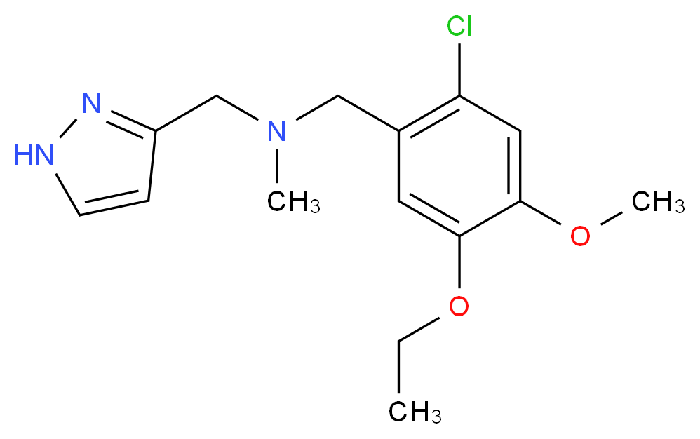 (2-chloro-5-ethoxy-4-methoxybenzyl)methyl(1H-pyrazol-3-ylmethyl)amine_Molecular_structure_CAS_)