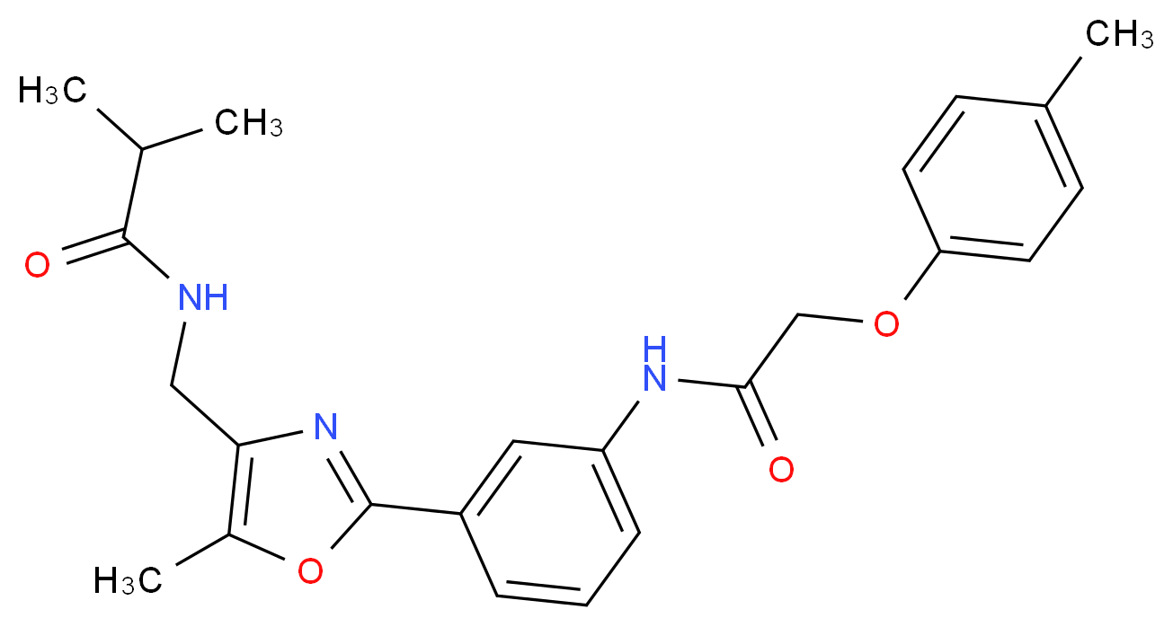2-methyl-N-{[5-methyl-2-(3-{[(4-methylphenoxy)acetyl]amino}phenyl)-1,3-oxazol-4-yl]methyl}propanamide_Molecular_structure_CAS_)
