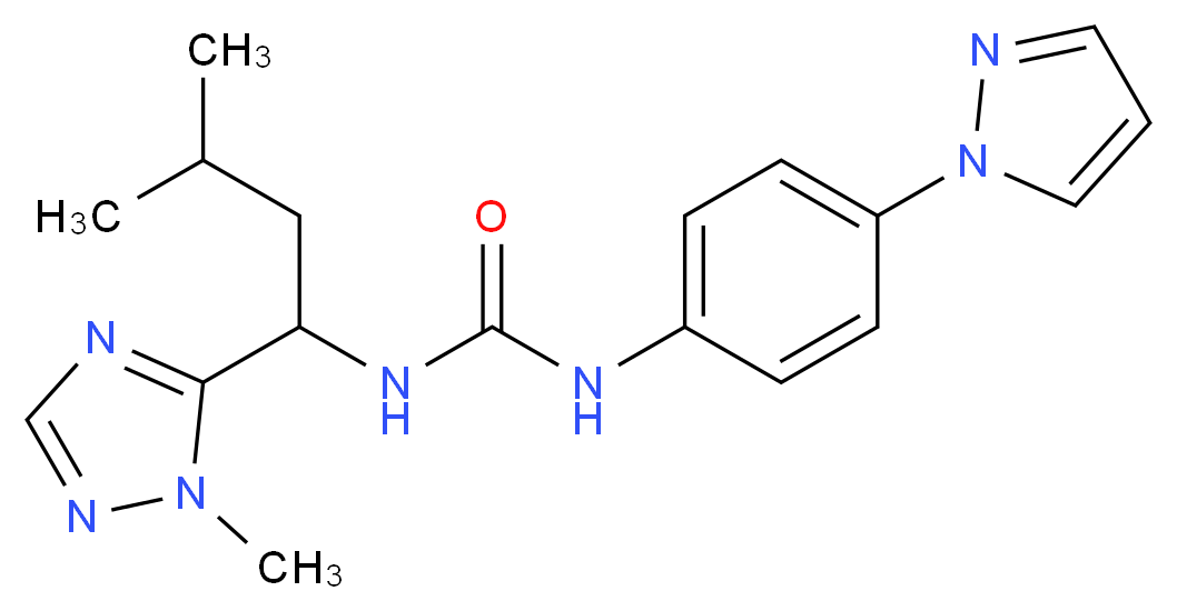 N-[3-methyl-1-(1-methyl-1H-1,2,4-triazol-5-yl)butyl]-N'-[4-(1H-pyrazol-1-yl)phenyl]urea_Molecular_structure_CAS_)
