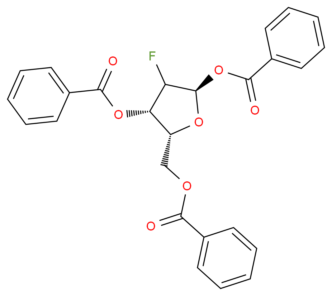 2-Deoxy-2-fluoro-1,3,5-tri-O-benzoyl-α-D-arabinofuranose_Molecular_structure_CAS_97614-43-2)