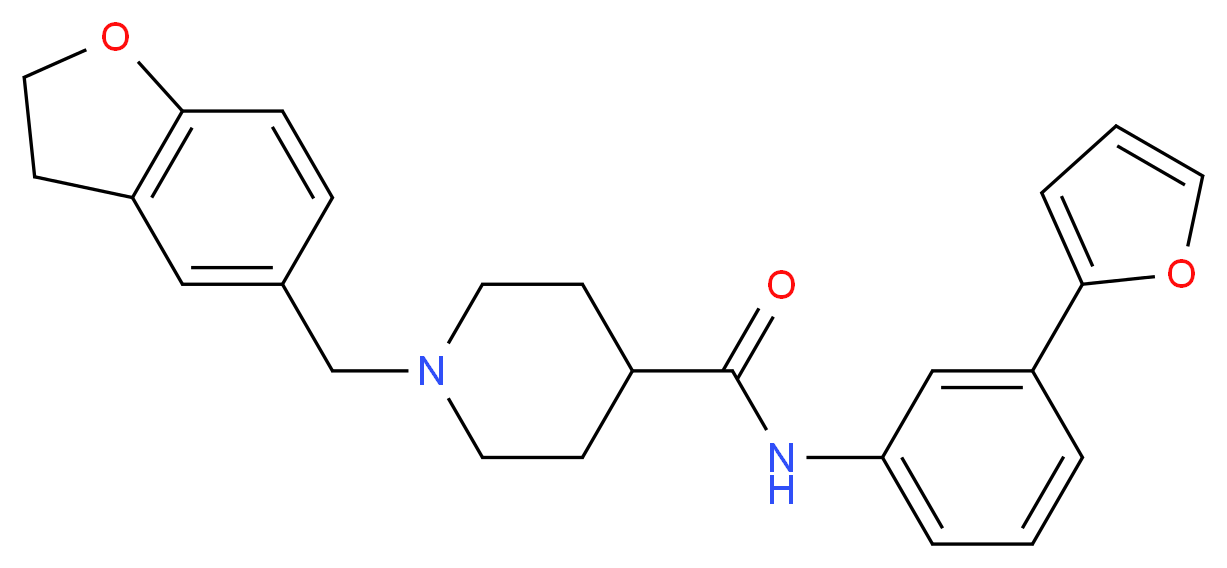 1-(2,3-dihydro-1-benzofuran-5-ylmethyl)-N-[3-(2-furyl)phenyl]-4-piperidinecarboxamide_Molecular_structure_CAS_)