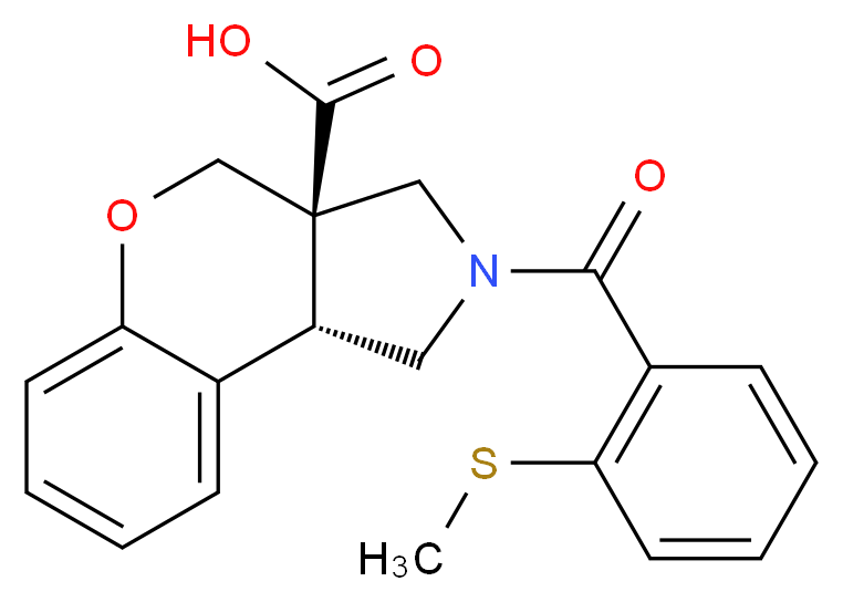 (3aR*,9bR*)-2-[2-(methylthio)benzoyl]-1,2,3,9b-tetrahydrochromeno[3,4-c]pyrrole-3a(4H)-carboxylic acid_Molecular_structure_CAS_)