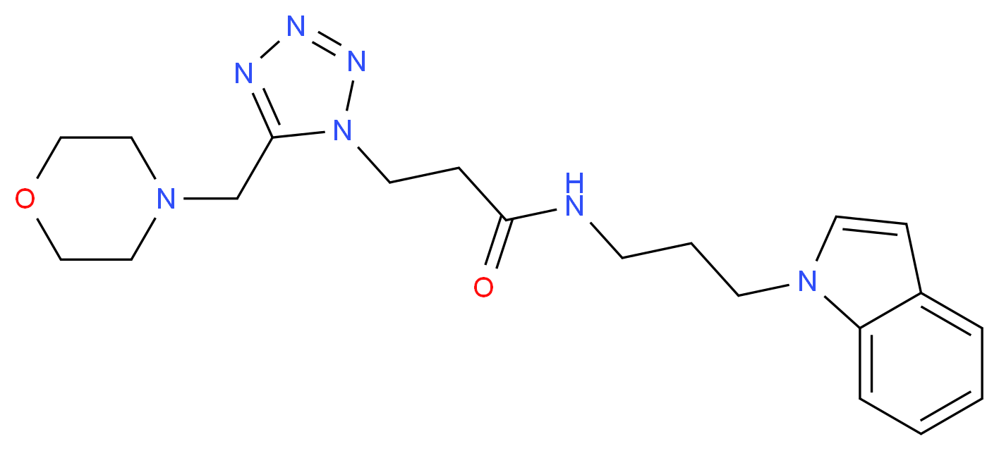 N-[3-(1H-indol-1-yl)propyl]-3-[5-(4-morpholinylmethyl)-1H-tetrazol-1-yl]propanamide_Molecular_structure_CAS_)