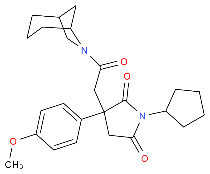 3-[2-(6-azabicyclo[3.2.1]oct-6-yl)-2-oxoethyl]-1-cyclopentyl-3-(4-methoxyphenyl)-2,5-pyrrolidinedione_Molecular_structure_CAS_)