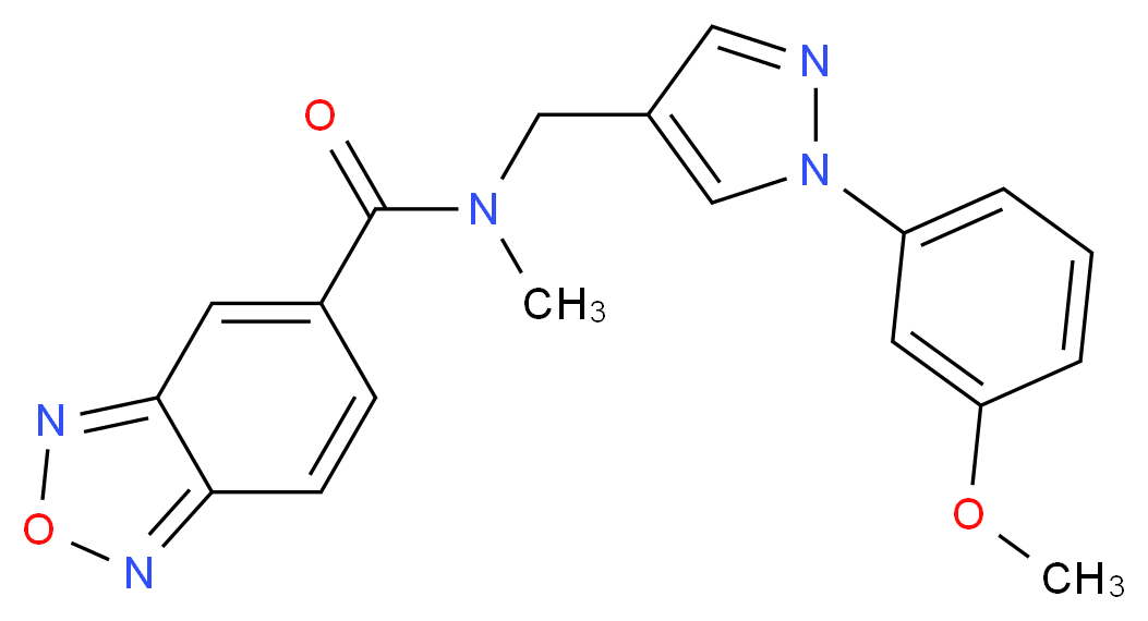 N-{[1-(3-methoxyphenyl)-1H-pyrazol-4-yl]methyl}-N-methyl-2,1,3-benzoxadiazole-5-carboxamide_Molecular_structure_CAS_)