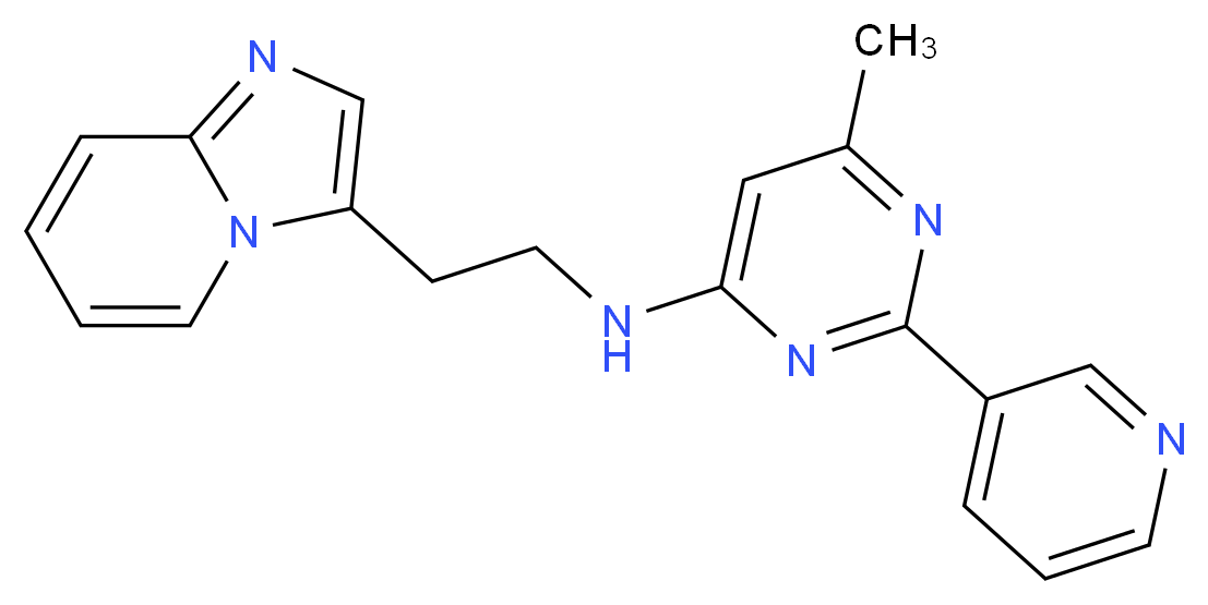 N-(2-imidazo[1,2-a]pyridin-3-ylethyl)-6-methyl-2-pyridin-3-ylpyrimidin-4-amine_Molecular_structure_CAS_)