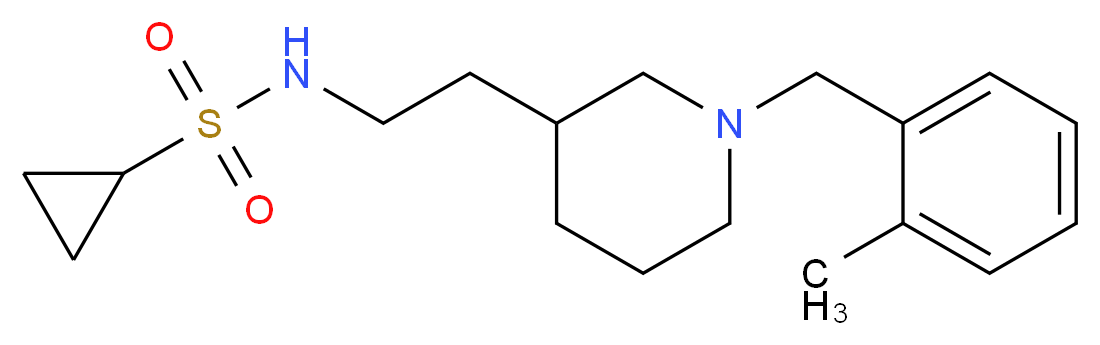 N-{2-[1-(2-methylbenzyl)piperidin-3-yl]ethyl}cyclopropanesulfonamide_Molecular_structure_CAS_)