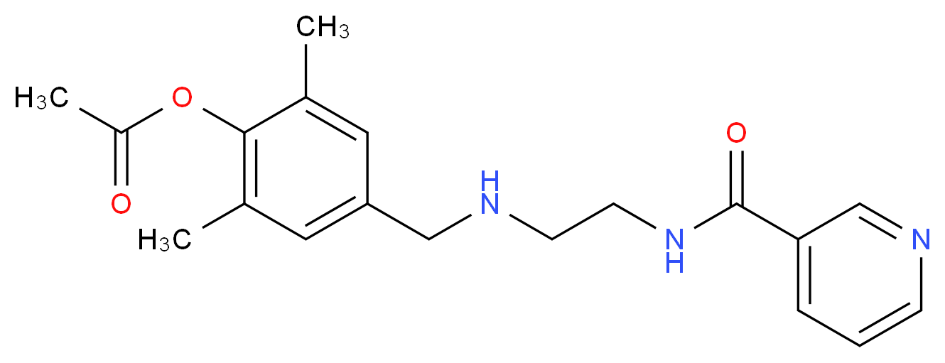 2,6-dimethyl-4-[({2-[(pyridin-3-ylcarbonyl)amino]ethyl}amino)methyl]phenyl acetate_Molecular_structure_CAS_)