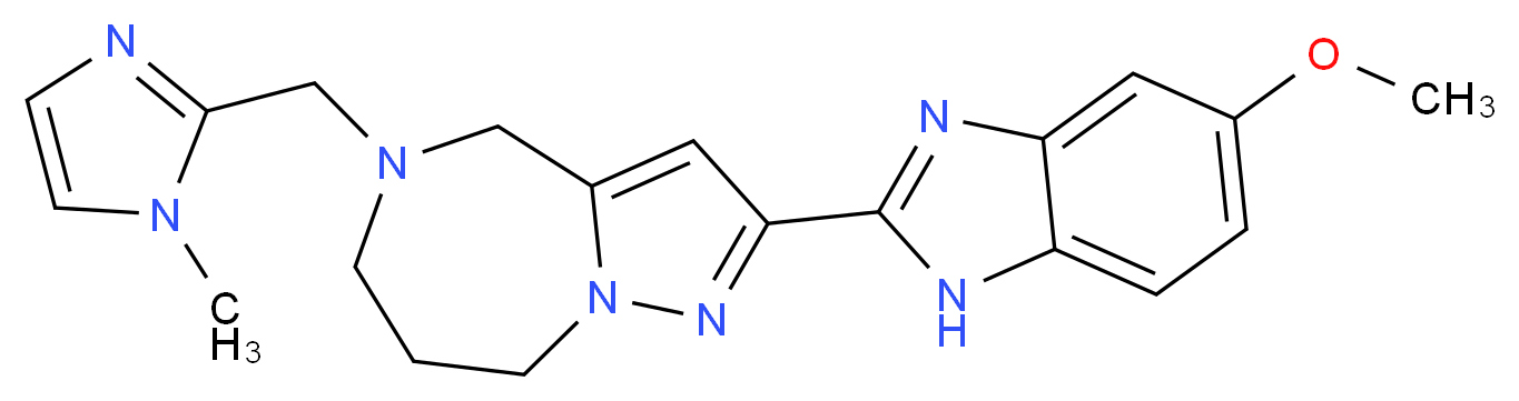 2-(5-methoxy-1H-benzimidazol-2-yl)-5-[(1-methyl-1H-imidazol-2-yl)methyl]-5,6,7,8-tetrahydro-4H-pyrazolo[1,5-a][1,4]diazepine_Molecular_structure_CAS_)