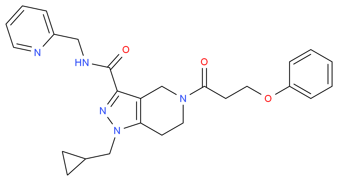 1-(cyclopropylmethyl)-5-(3-phenoxypropanoyl)-N-(2-pyridinylmethyl)-4,5,6,7-tetrahydro-1H-pyrazolo[4,3-c]pyridine-3-carboxamide_Molecular_structure_CAS_)