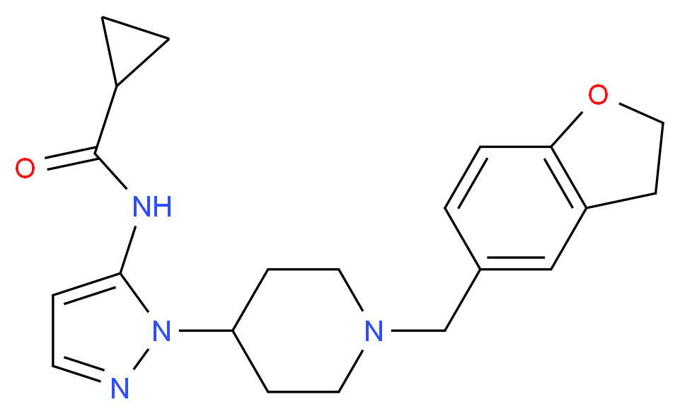 N-{1-[1-(2,3-dihydro-1-benzofuran-5-ylmethyl)-4-piperidinyl]-1H-pyrazol-5-yl}cyclopropanecarboxamide_Molecular_structure_CAS_)