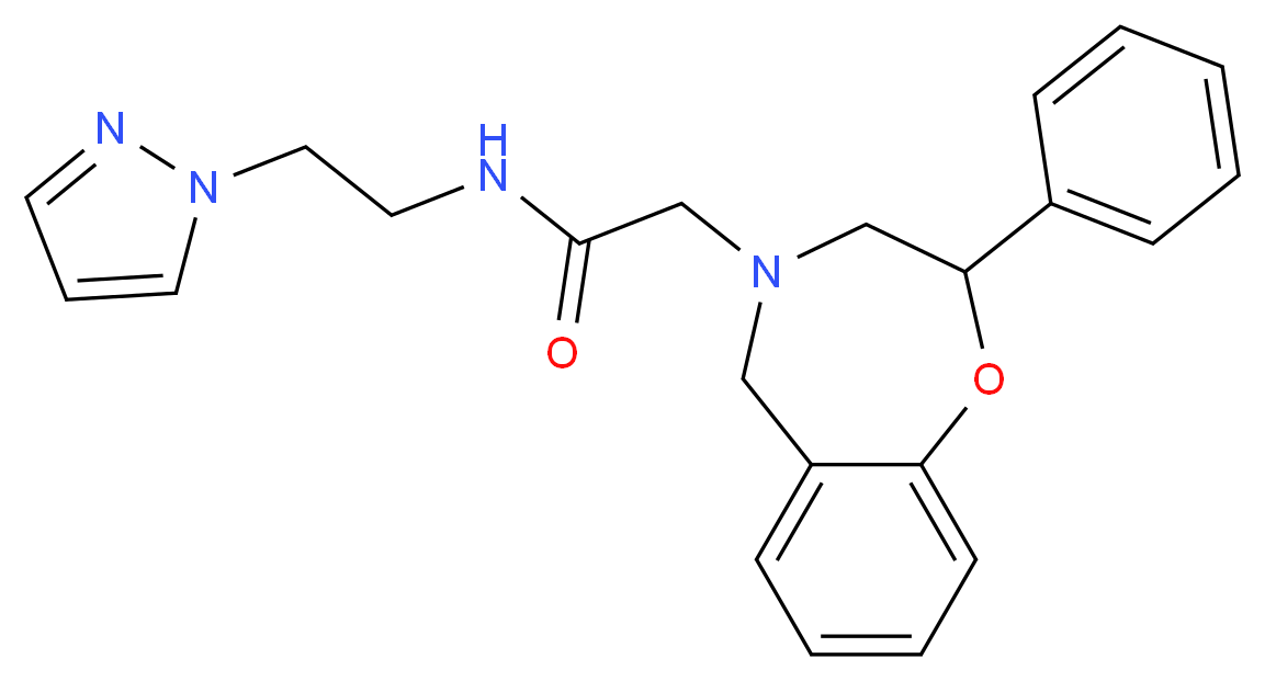 2-(2-phenyl-2,3-dihydro-1,4-benzoxazepin-4(5H)-yl)-N-[2-(1H-pyrazol-1-yl)ethyl]acetamide_Molecular_structure_CAS_)