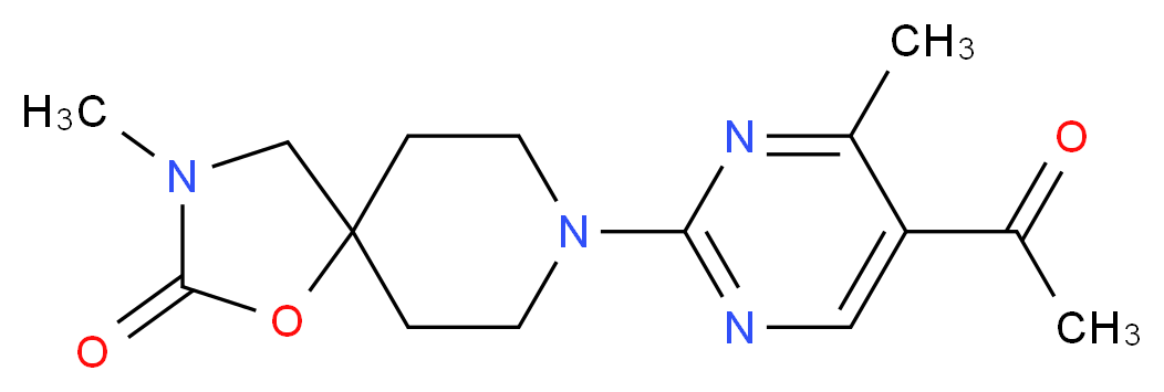8-(5-acetyl-4-methylpyrimidin-2-yl)-3-methyl-1-oxa-3,8-diazaspiro[4.5]decan-2-one_Molecular_structure_CAS_)