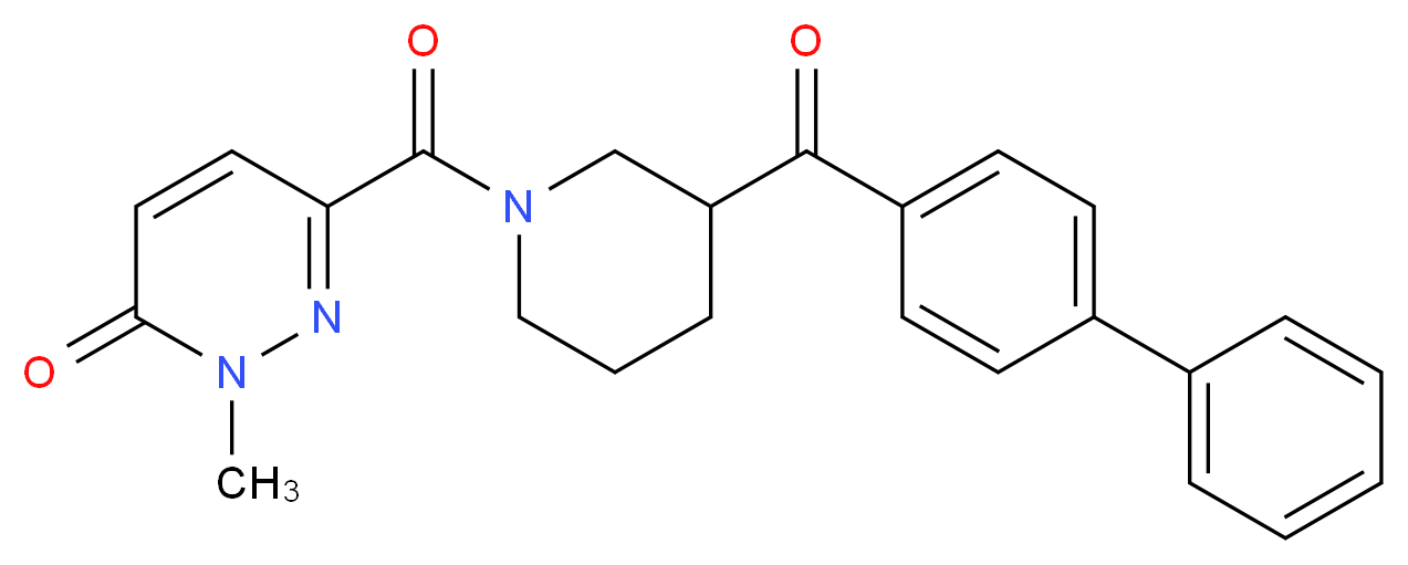 6-{[3-(4-biphenylylcarbonyl)-1-piperidinyl]carbonyl}-2-methyl-3(2H)-pyridazinone_Molecular_structure_CAS_)