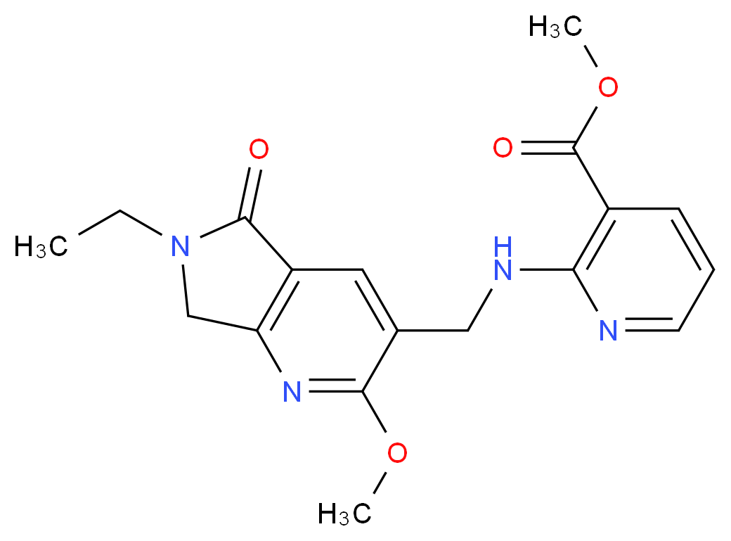 methyl 2-{[(6-ethyl-2-methoxy-5-oxo-6,7-dihydro-5H-pyrrolo[3,4-b]pyridin-3-yl)methyl]amino}nicotinate_Molecular_structure_CAS_)