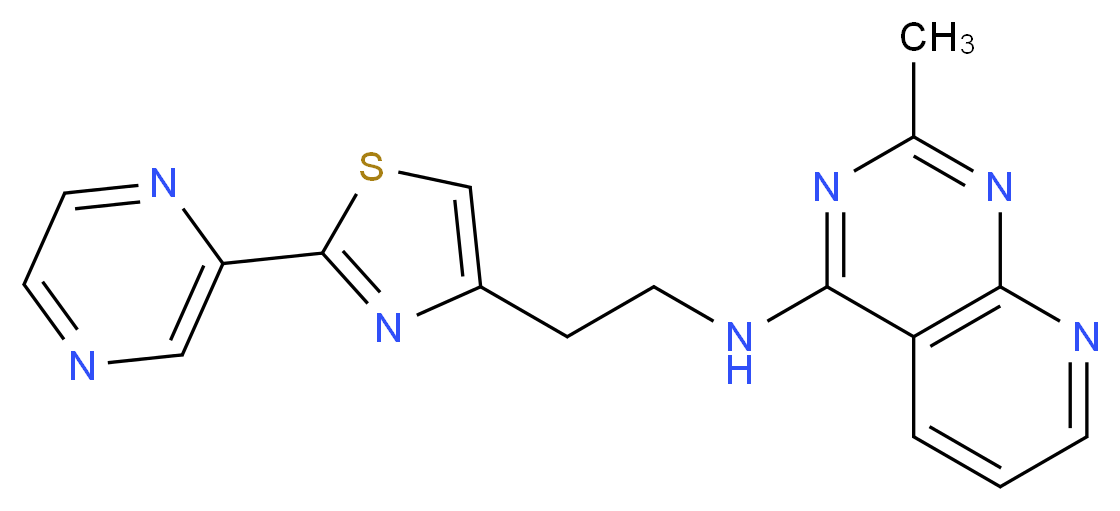 2-methyl-N-[2-(2-pyrazin-2-yl-1,3-thiazol-4-yl)ethyl]pyrido[2,3-d]pyrimidin-4-amine_Molecular_structure_CAS_)