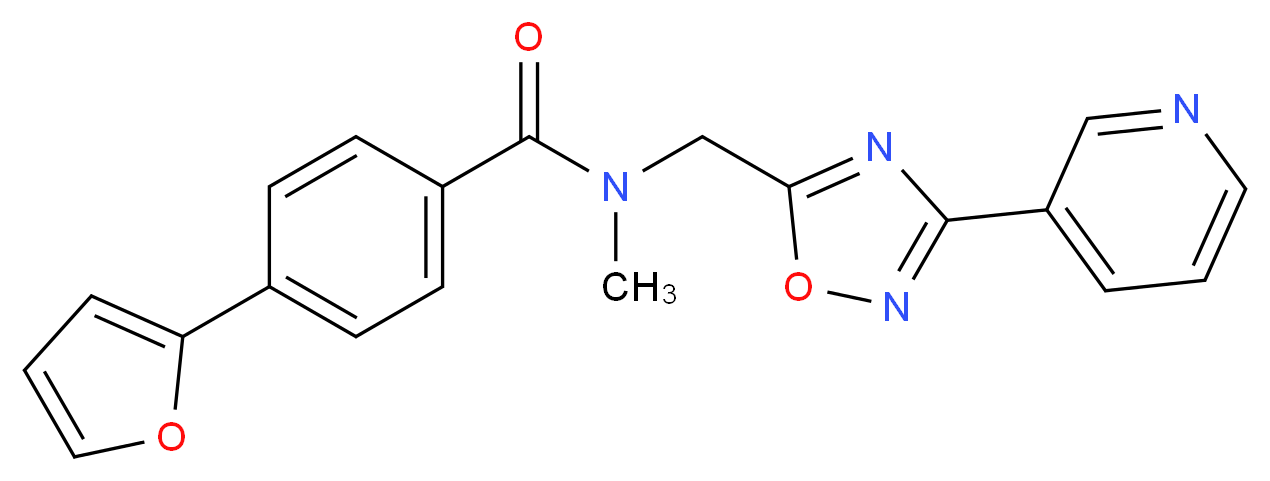 4-(2-furyl)-N-methyl-N-{[3-(3-pyridinyl)-1,2,4-oxadiazol-5-yl]methyl}benzamide_Molecular_structure_CAS_)