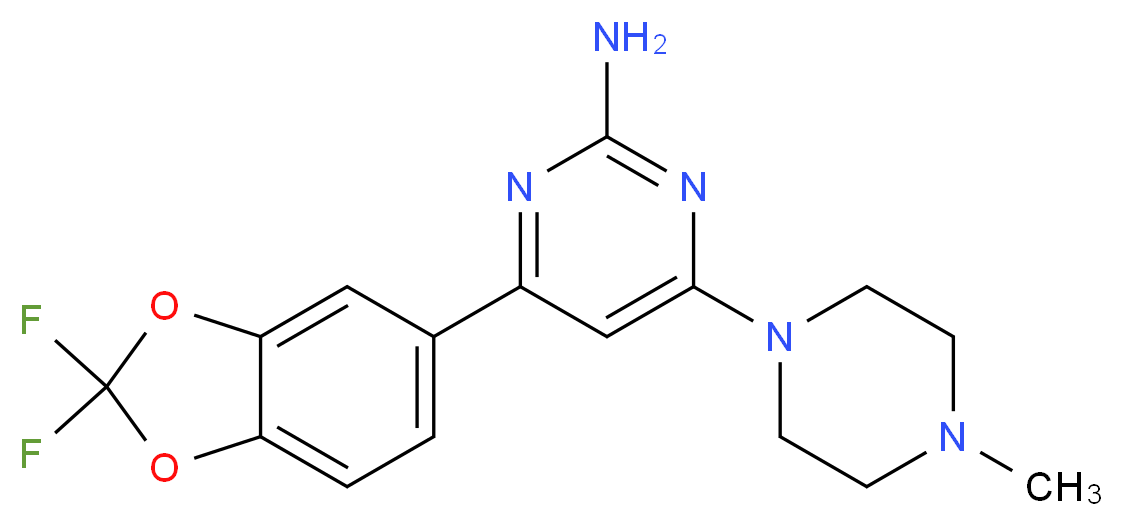 4-(2,2-difluoro-1,3-benzodioxol-5-yl)-6-(4-methylpiperazin-1-yl)pyrimidin-2-amine_Molecular_structure_CAS_)