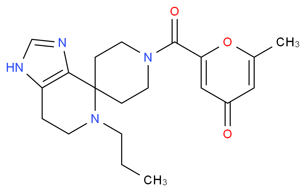 2-methyl-6-[(5-propyl-1,5,6,7-tetrahydro-1'H-spiro[imidazo[4,5-c]pyridine-4,4'-piperidin]-1'-yl)carbonyl]-4H-pyran-4-one_Molecular_structure_CAS_)